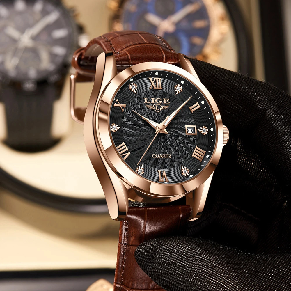 2024 LIGE Men Watches Waterproof Luminous Top Brand Luxury Leather Casual Sports Quartz Wristwatch Military Man Watch For 240716
