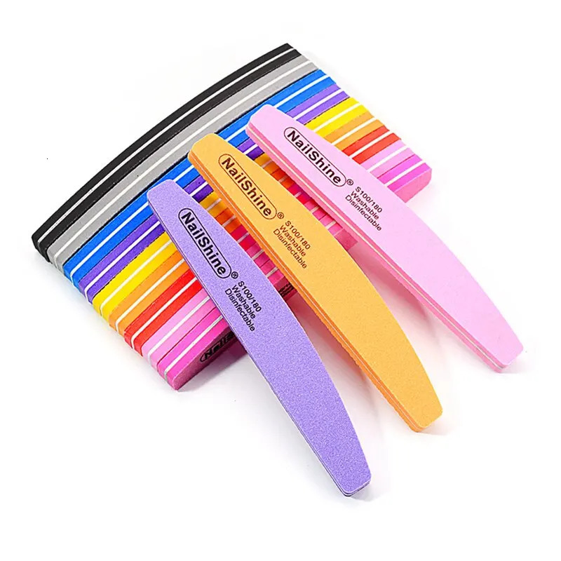 10pcs Double-sided Nail File Blocks Colorful Sponge Nail Polish Buffing Sanding Buffer Strips Polishing Pedicure Manicure Tools 240713