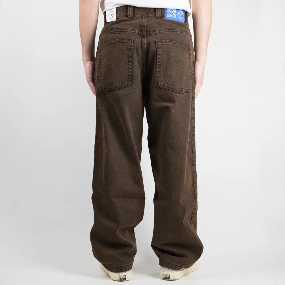 Polar Big Boy Baggy Jeans Y2k Pants Gothic Graphic Brown Cartoon Embroidery High Waist Harajuku Jeans Men Clothing 240716