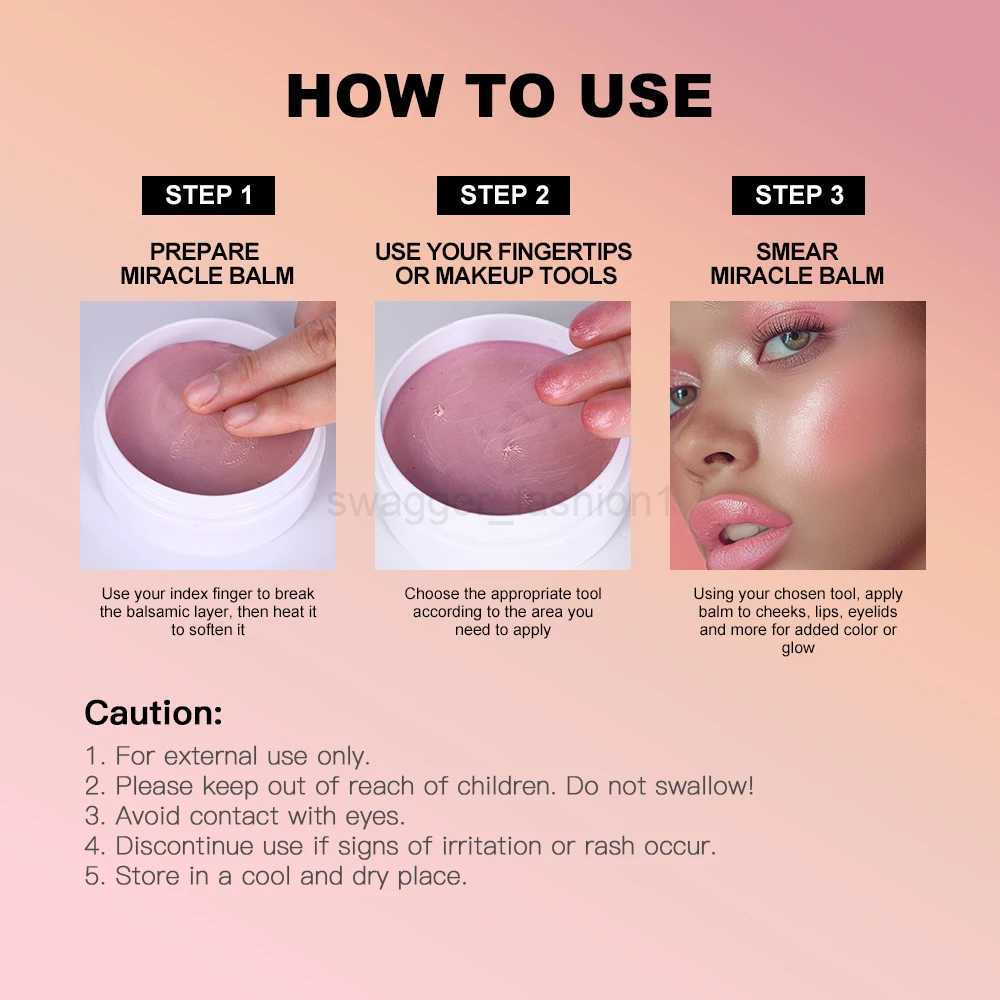 3 In 1 Solid Pearl Blush Cream Monochrome Woman Blush Paste Cheek Ulti-purpose For Eyes Lips Makeup Blush Stick Korean CosmeticsB240722
