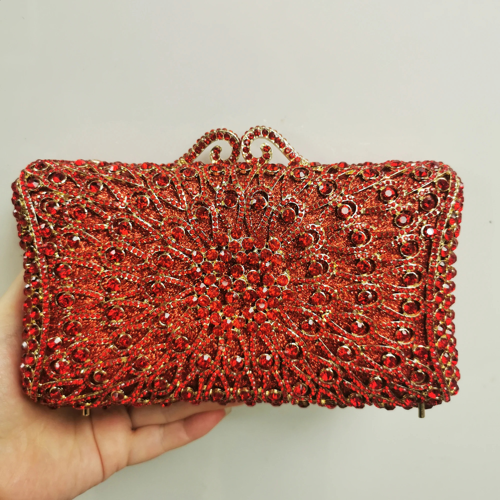 Wedding Bridal Hollow Stone Gala Party Handbag Woman Colorful Diamond Purse Crystal Evening Bag Banquet Birthday Dinner Clutches 240722