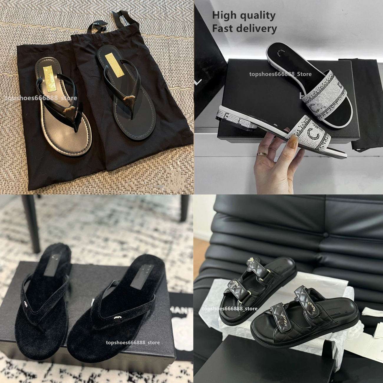 Paris Women casual sandals 2024 new summer slipper channel Flip flops Luxury designer thong fashion Roman shoes flat bottomed double vacation beach shoes c Slide