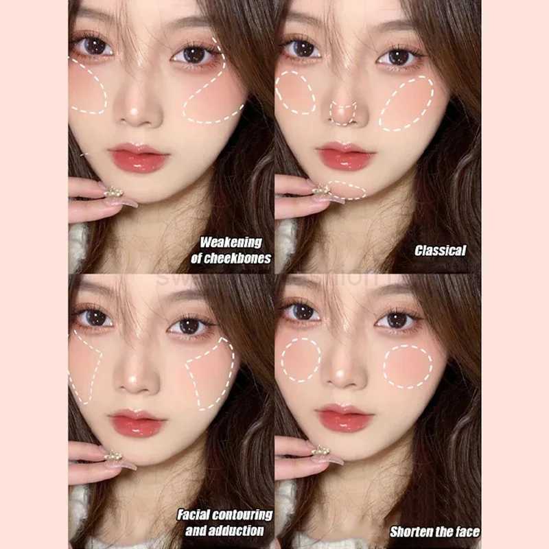 Low Saturation Smoky Pink Blush High Pigment Powder Eyeshadow Blusher Matte Brighten Contour Palette 4Color Mixed Korea CosmeticB240722