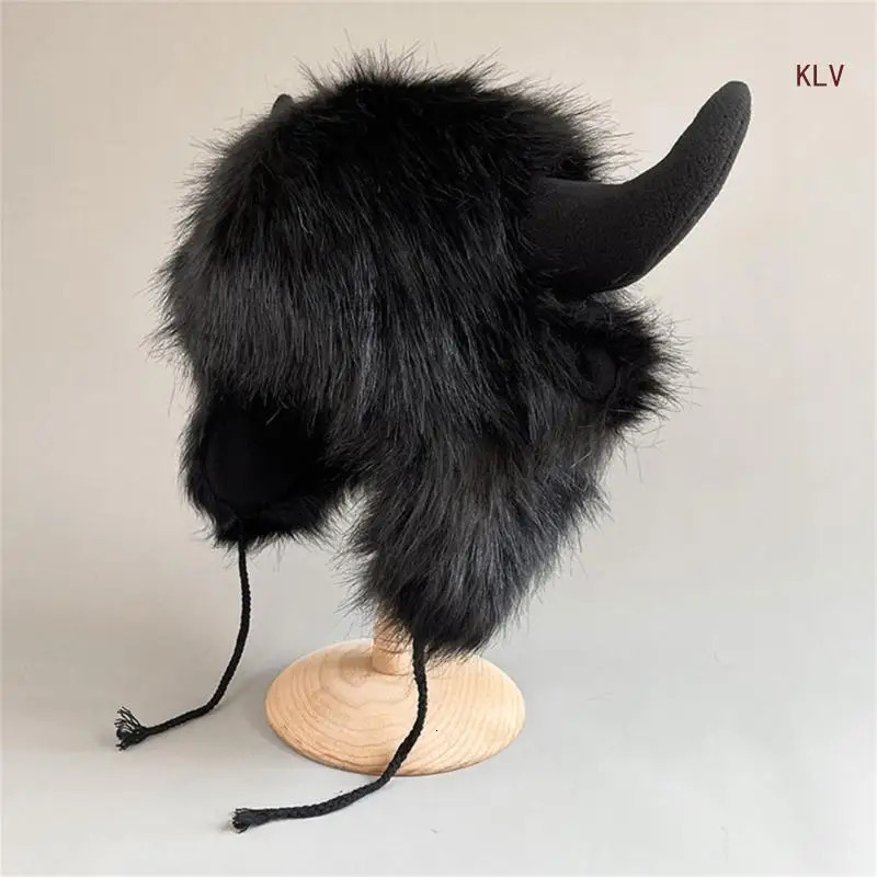 and Warm Cotton Leifeng Hat with Furry Decoration Perfect for Outdoor Activities Adults Women Men Ear Cotton Hat 240715