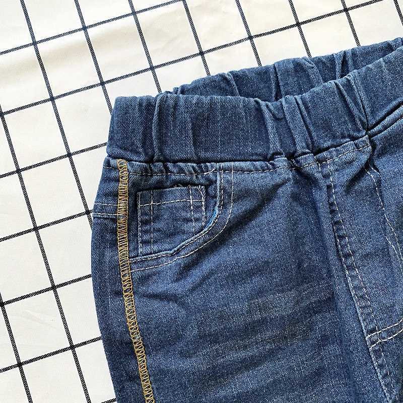 Jeans Kids Boys Jeans Young Casual Trousers 4-11 Years Children Denim Long Pants Elastic Waist Pants Spring Autumn Slim Jean