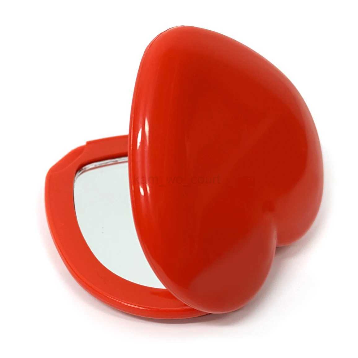Double Sided Heart Mirror Hot Sale Magnifying 1X/2X Heart Makeup Mirror Red Heart Pocket MirrorM240722