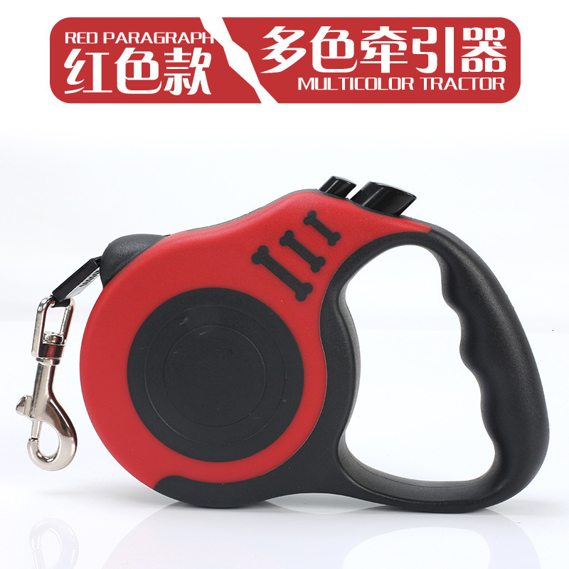 Pet leash with automatic retractable traction device, bone printed dog walking leash, 3m/5m pet supplies
