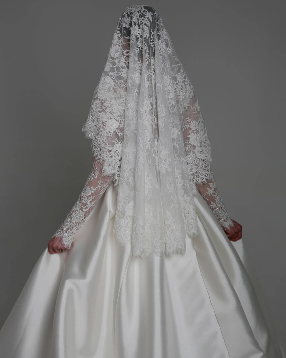 2024 Long Sleeves Muslim Wedding Dresses detachable Train Lace 2 In 1 Mermaid Bridal Gowns Robe De Mariage
