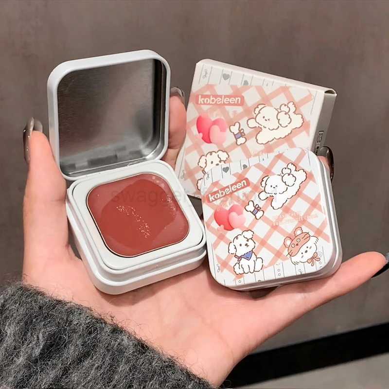 Multipurpose Face Makeup Blush Cream Sexy Red Cheek Contour Shadow Peach Pink Blush Palette Matte Moisturizing Lipstick LipglossB240722