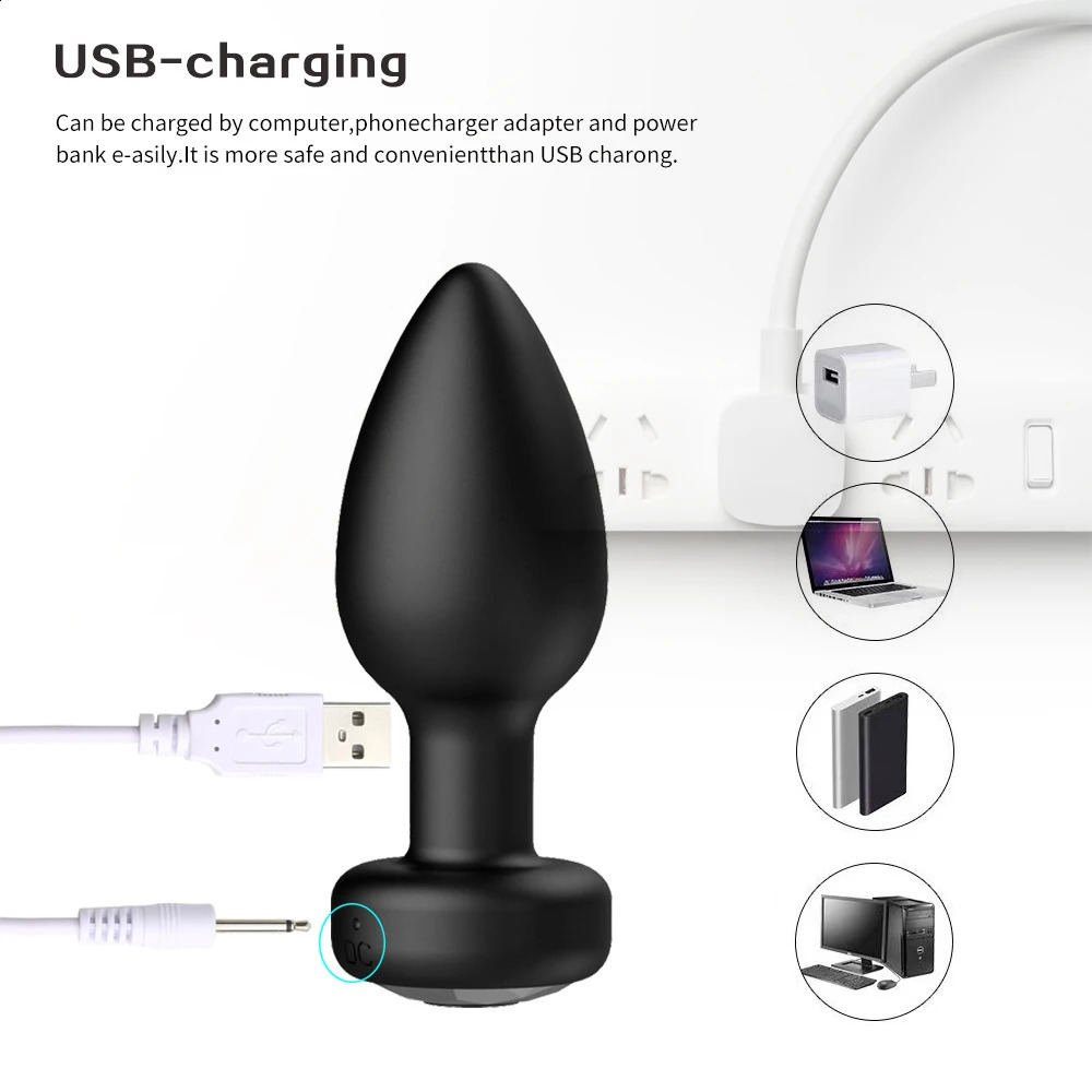 Anal Plug Vibrator Butt Portable Massager for Women Female 10 Speeds Prostate Wireless Remote Control Gay Sex Toy 240711