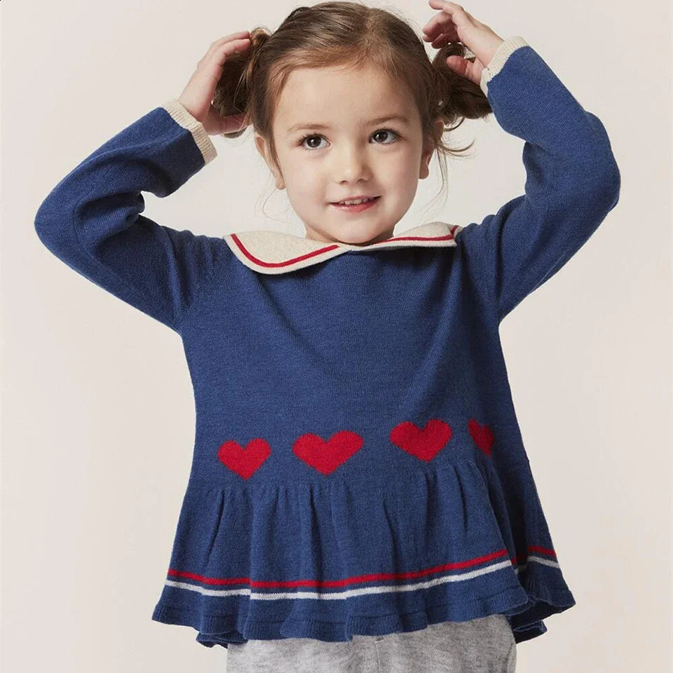 KS Children Clothes Suit Girls Embroidery Cherry Cardigan Sweater Dress Boys Knit Tops Pants Set Kids Sweatshirt Sweatpants 240713