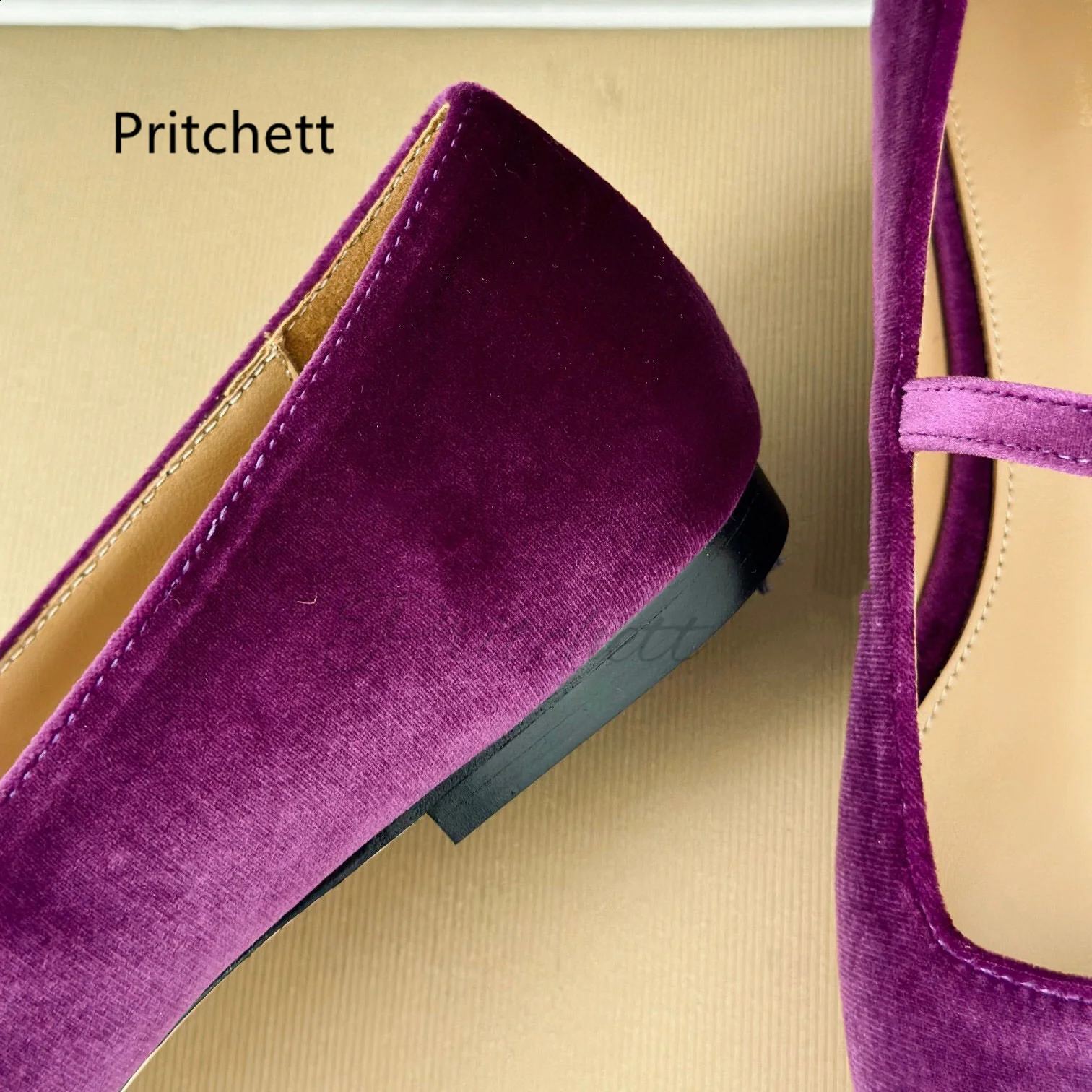 Rhinestone Square Buckle Ballet Flats Women Toe Velet Mary Janes Single Shoe Flat Casual Womens Shoes Daily In 240718
