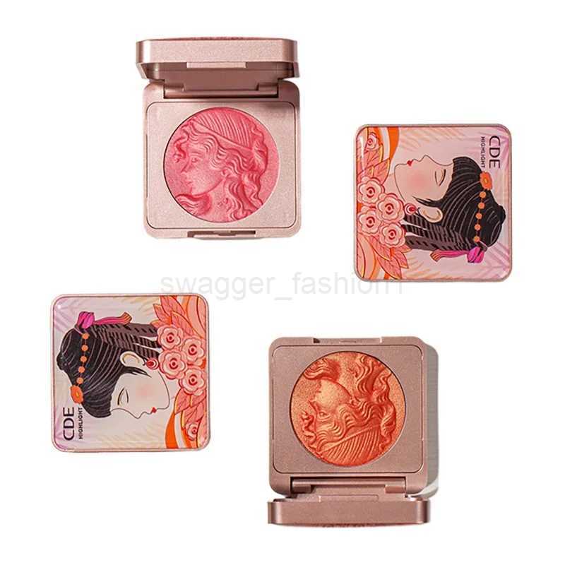 Monochrome Powder Blusher Relief Natural Shimmery Finish Makeup Blush Contour And Highlighter Palette Brightening BlushsB240722