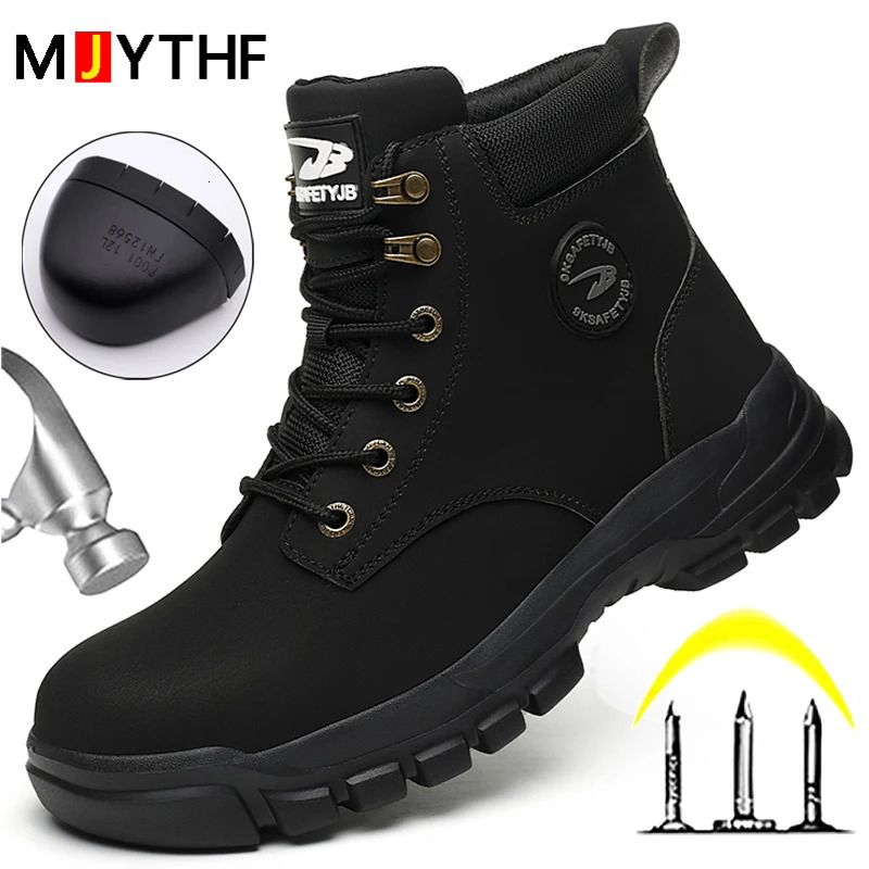 Men Protective Boots Steel Toe Shoes Anti-smash Anti-puncture Work Boots Safety Shoes Indestructible Winter Boots Waterproof 240718