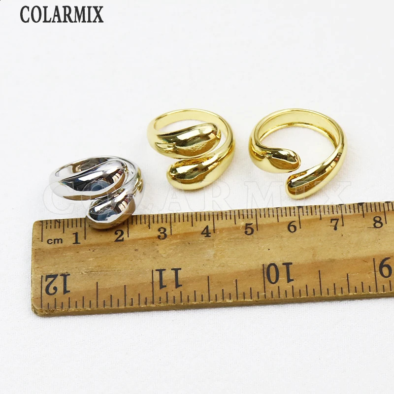 10 Pcs Smooth Metalllic Round Hug style Punk Rings Openable Women Classic Party Gift Fashion Jewelry 6 240713