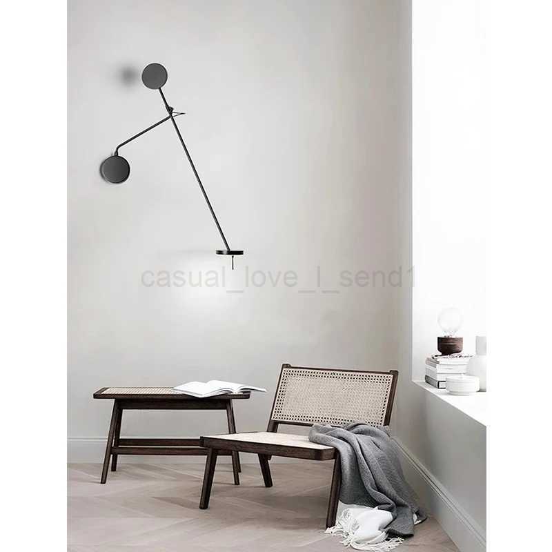 Minimalist Italian restaurant living room background wall light Nordic black adjustable light study office area wall lightCL240722