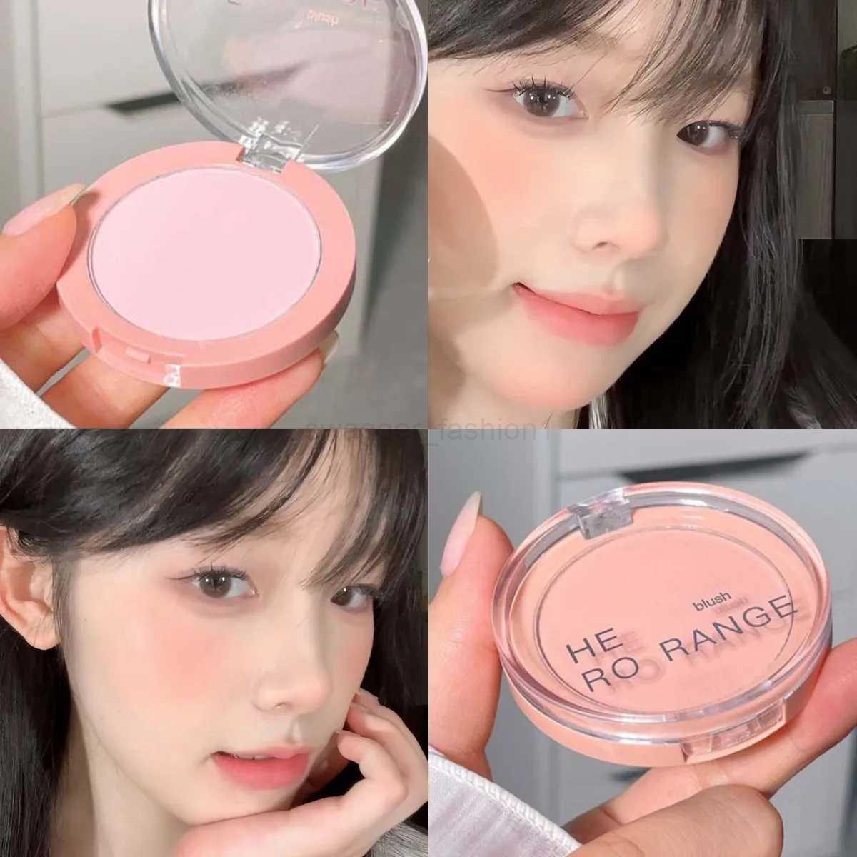 Milk Pink Powder Blush Contour Silky Smooth Blusher Nude Apricot Natural Brighten Skin Tone Makeup Tint Blush Cream CosmeticsB240722