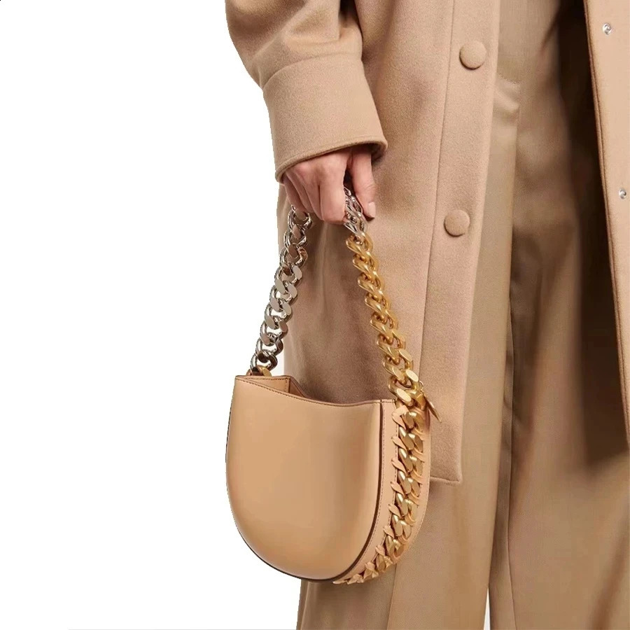 Thick Chain Half Moon Crossbody Bags for Womens Crescent Bucket Bag y Tote Shoulder Messenger Handbags 240817