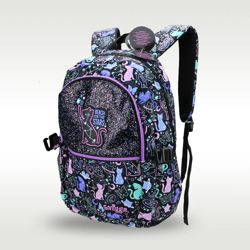 Australia original Smiggle childrens -selg schoolbag female cute high-quality backpack star cat 16 inches 240712 49e1
