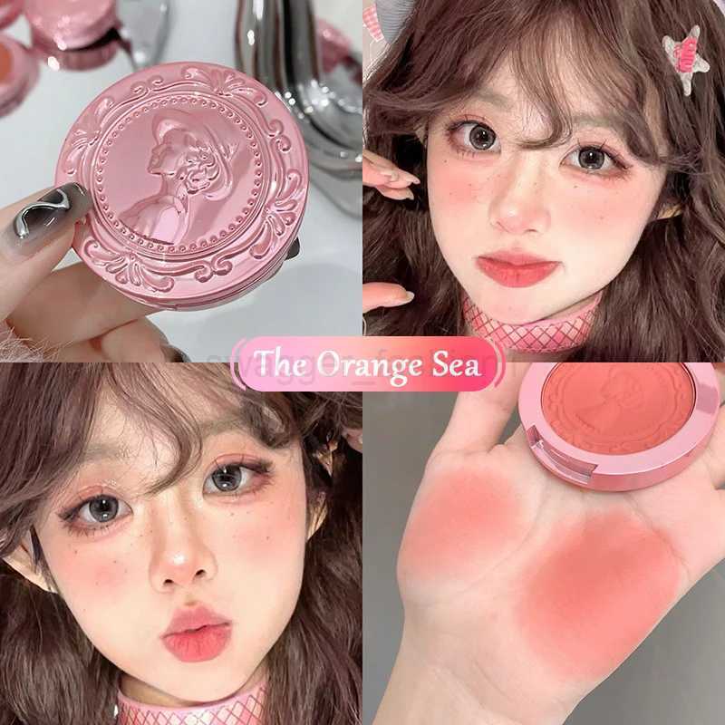 Embossed Blusher Matte Monochrome Natural Makeup Facial Cheek Contour Peach Blush Palette Powder Cosmetics Brightening RougeB240722