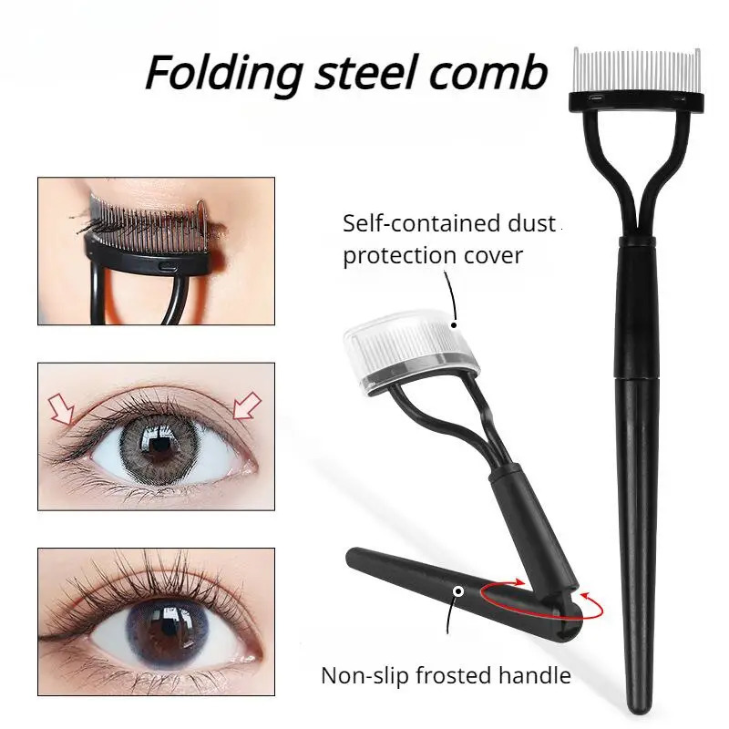 1pc Eyelash Separator Metal Teeth Foldable Eye lash Curler Beauty Makeup Stainless Eyelashs Brush Comb Mascara Curl Make up Tool 240713