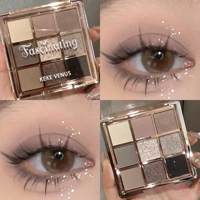 9 Colors Eyeshadow Palette Sweet Cool Girls Punk Smokey Black Grey Eye Shadow All-in-One Palette Matte Eye Contouring Eye MakeupXJ250520