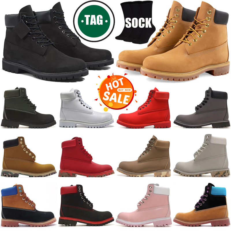designer tims outdoor martin orange boots cowboy blue black pink hiking water booties men women winter shoes tan bottom platform ankle boot