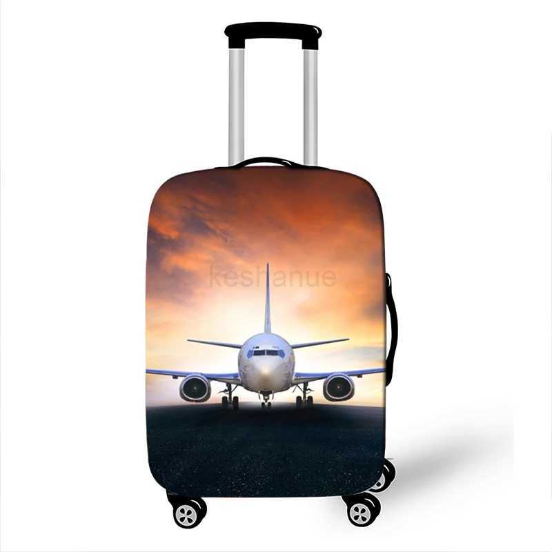 Car Go Travel Camping Print Luggage Covers 18-32 Inch Elastic Trolley Case 3D Map Plane Protective Anti-dust Suitcase CoverXJ240723