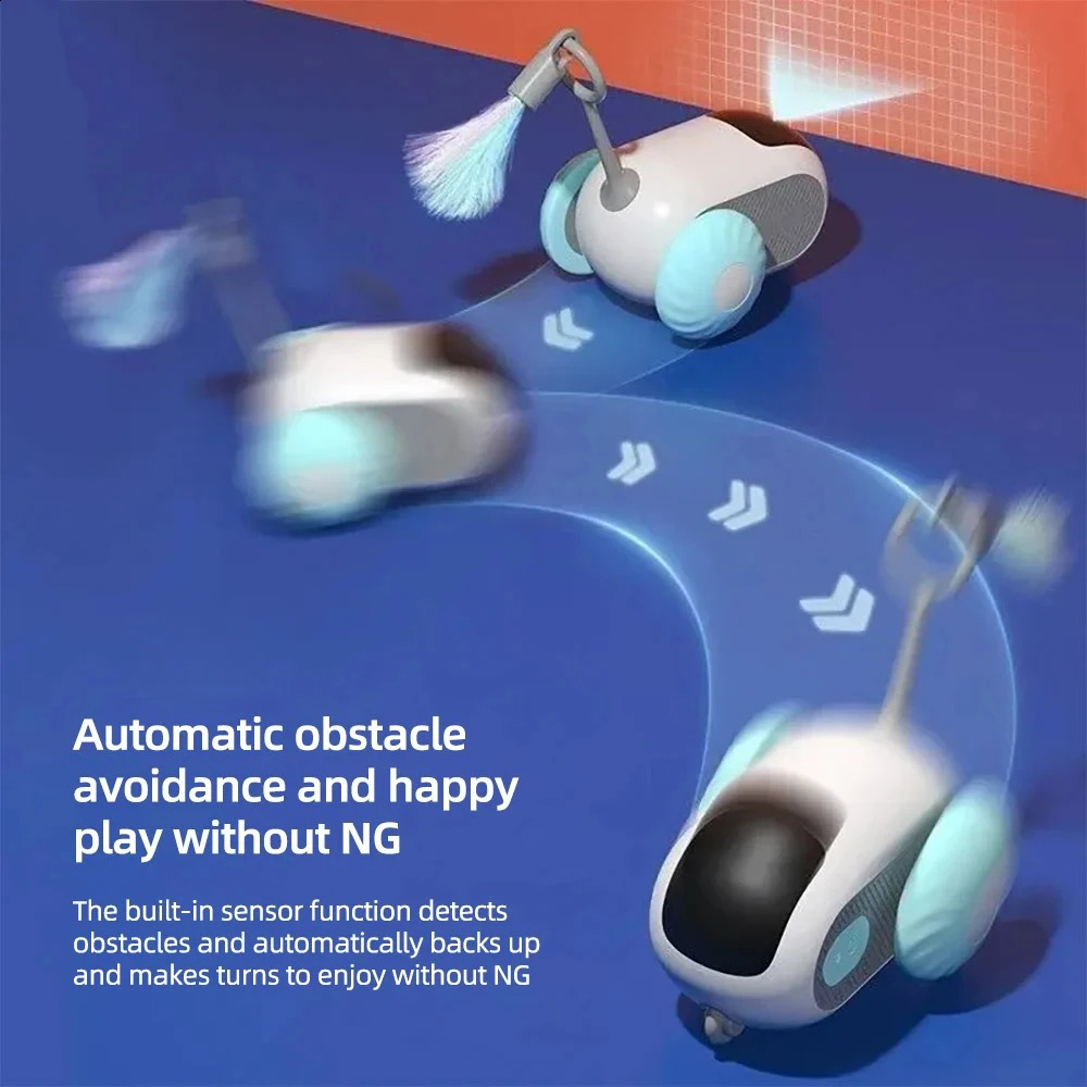 Remote Control Cat Smart Car Interactive Toy Self Play Automatic Moving Toy for Cats Boredom Busters Fun Cat Toy 240723