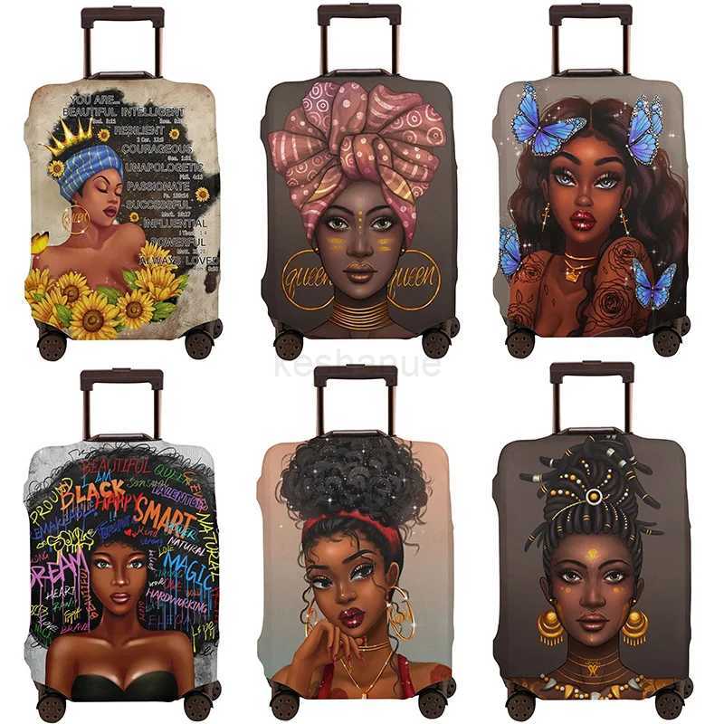 Afro Woman Luggage Cover Black Girl Travel Suitcase Protector Elastic Anti-Scratch Washable Baggage Cover Suitable L 25-28 InXJ240723