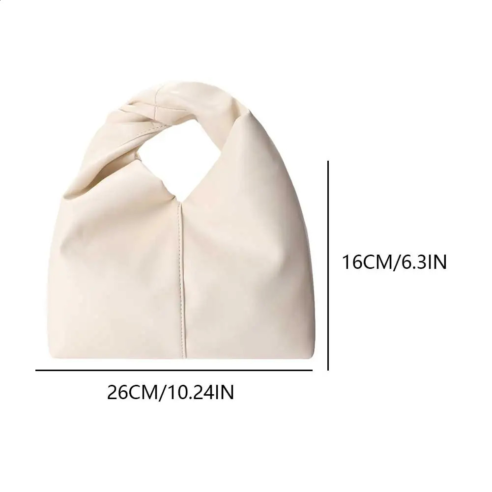 Women PU Twist Top Handle Bag Hasp Closure Mini Purse Solid Color Fashionable Clutch Purse Small Dumpling Bag for Outdoor Travel 240723