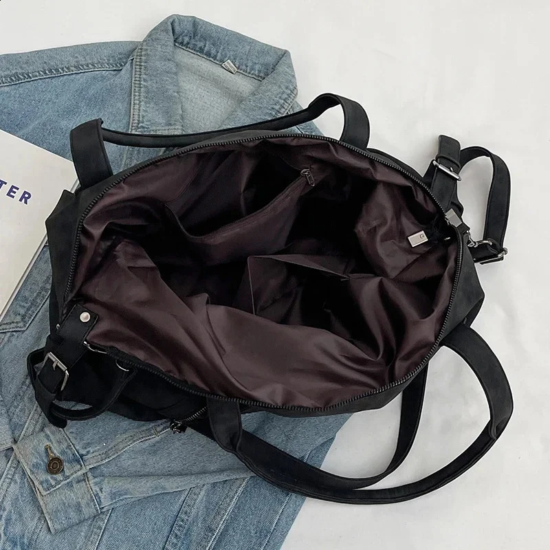 Womens commuting shoulder bag suede Nubuck leather womens travel cross body handbag accessories storage 240723ZYl