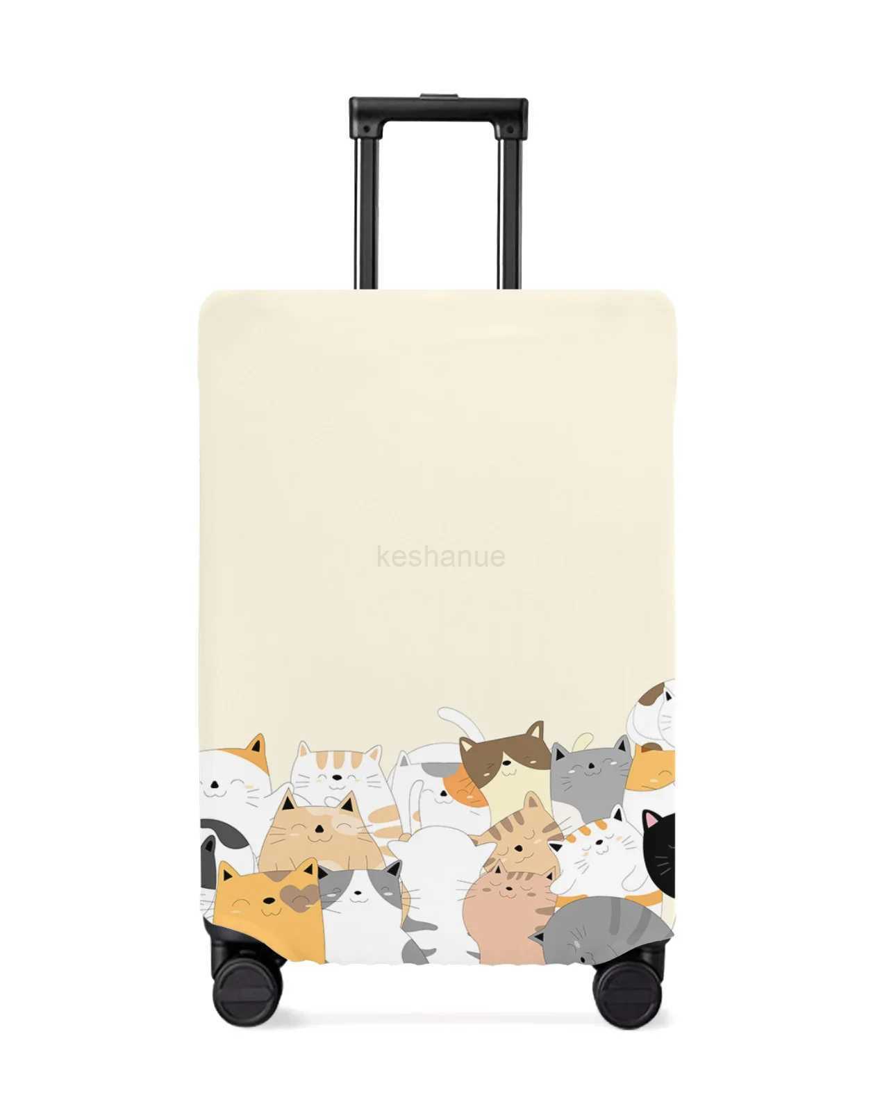 Animal Cartoon Cat Luggage Cover Stretch Suitcase Protector Baggage Dust Case Cover for 18-32 Inch Travel Suitcase CaseXJ240723