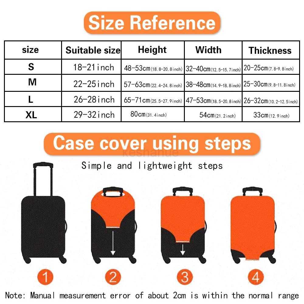 Travel Accessories Luggage Case Suitcase Dust Protective Cover 18-28 Inch Whitepicture Pattern Series Trolley Case Elastic CoverXJ240723