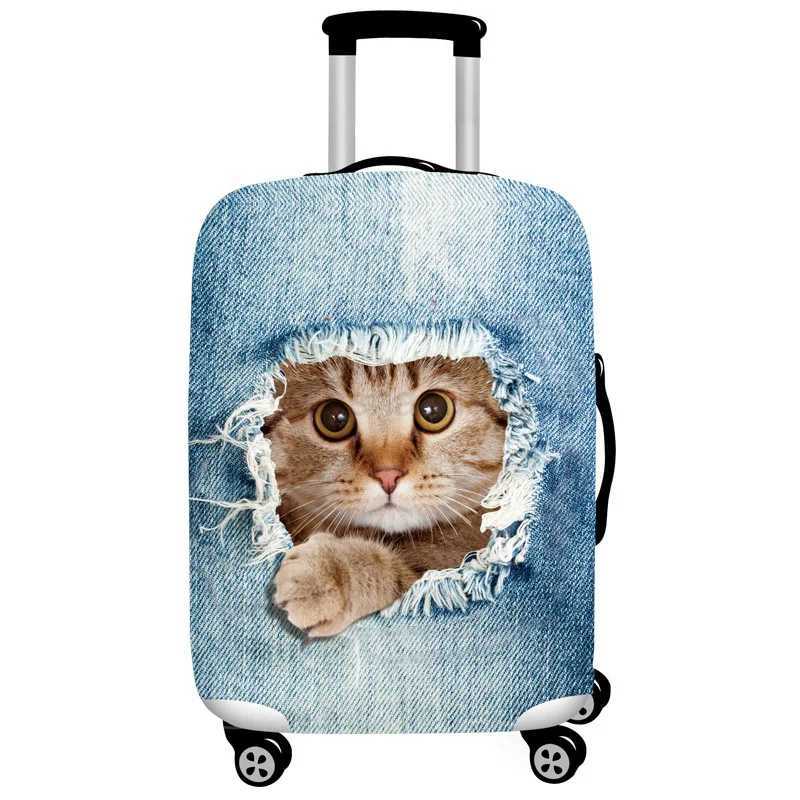 Designer 3D Cute Cat Luggage Cover Thicken Elastic Luggage Protective Cover Travel Accessories for 18-32 Inch Trolley Case CoverXJ240723