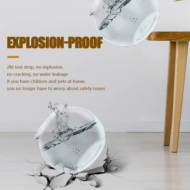 Fish Bowl Plastic L M S Sizes Desktop Aquarium Tanks Round Durable Fish Tank for Betta and All Mini Fish 240723