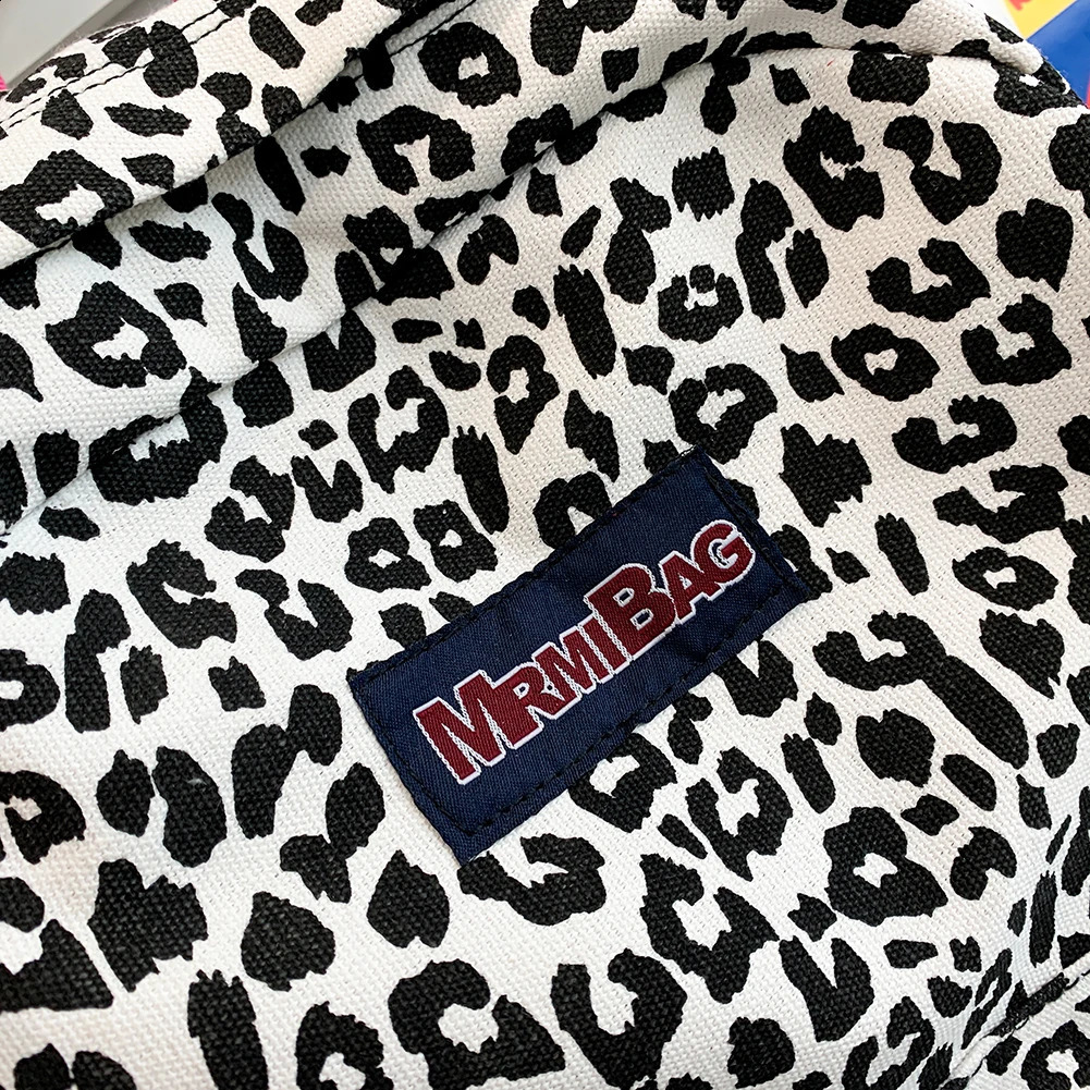 Preppy Style Canvas Zebra Cow Pattern Print Large Backpack Casual Women Handbags Students Korean Style Fashion Retro Bagpack 240813