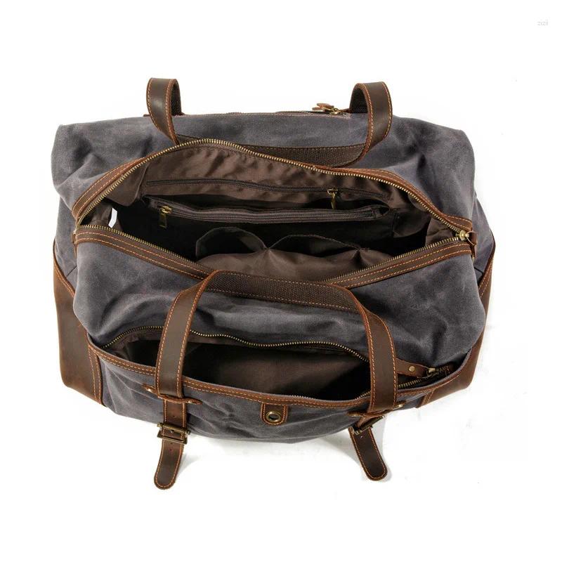 Duffel Bags Outdoor Retro Fiess Bag Men's Travel Portable Sports Leisure Large Capacity Shoulder New Yoga Outdo