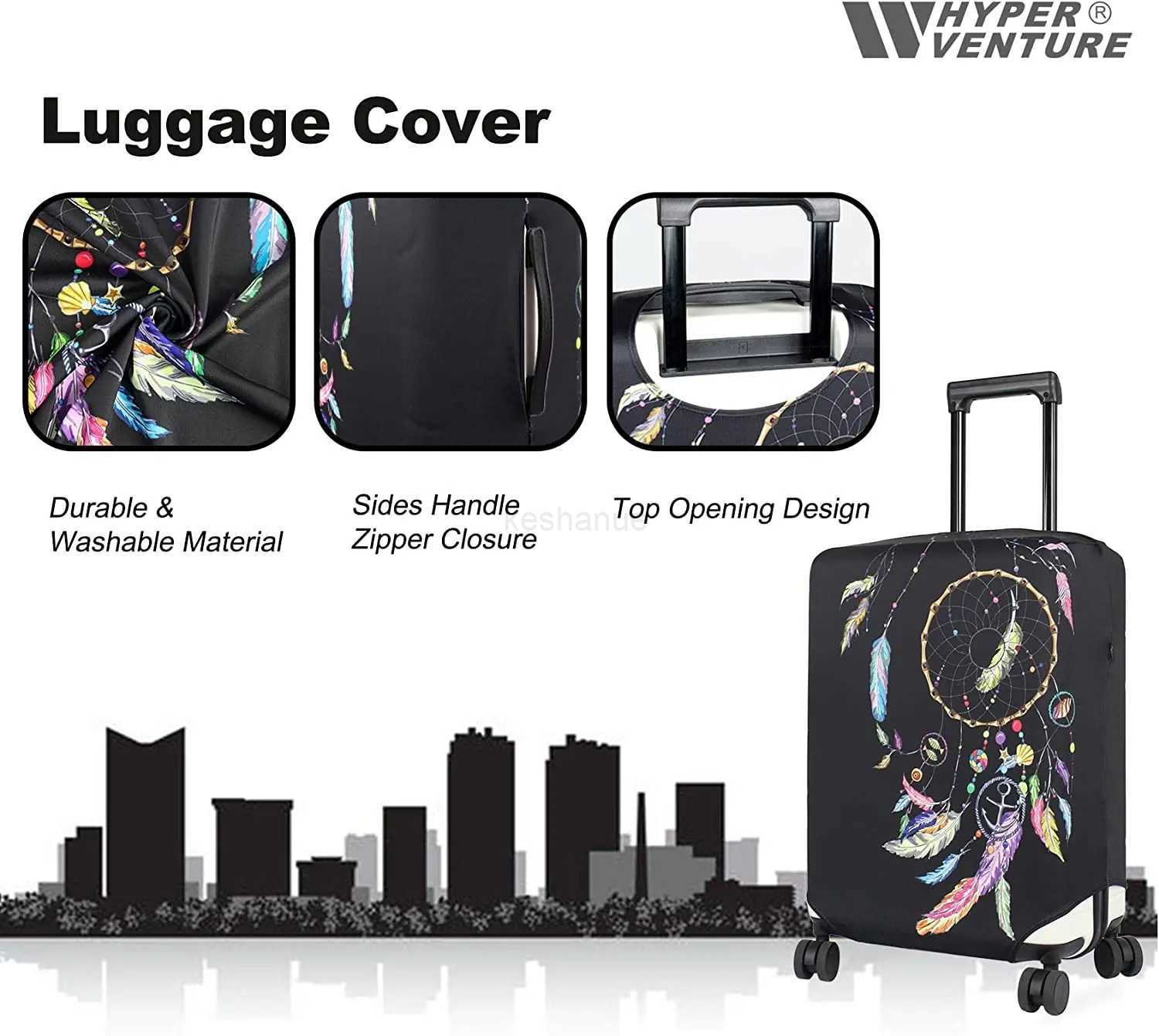 Dreamcatcher Print Washable Luggage Cover - Fashion Suitcase Protector Fits 18-32 Inch LuggageXJ240723