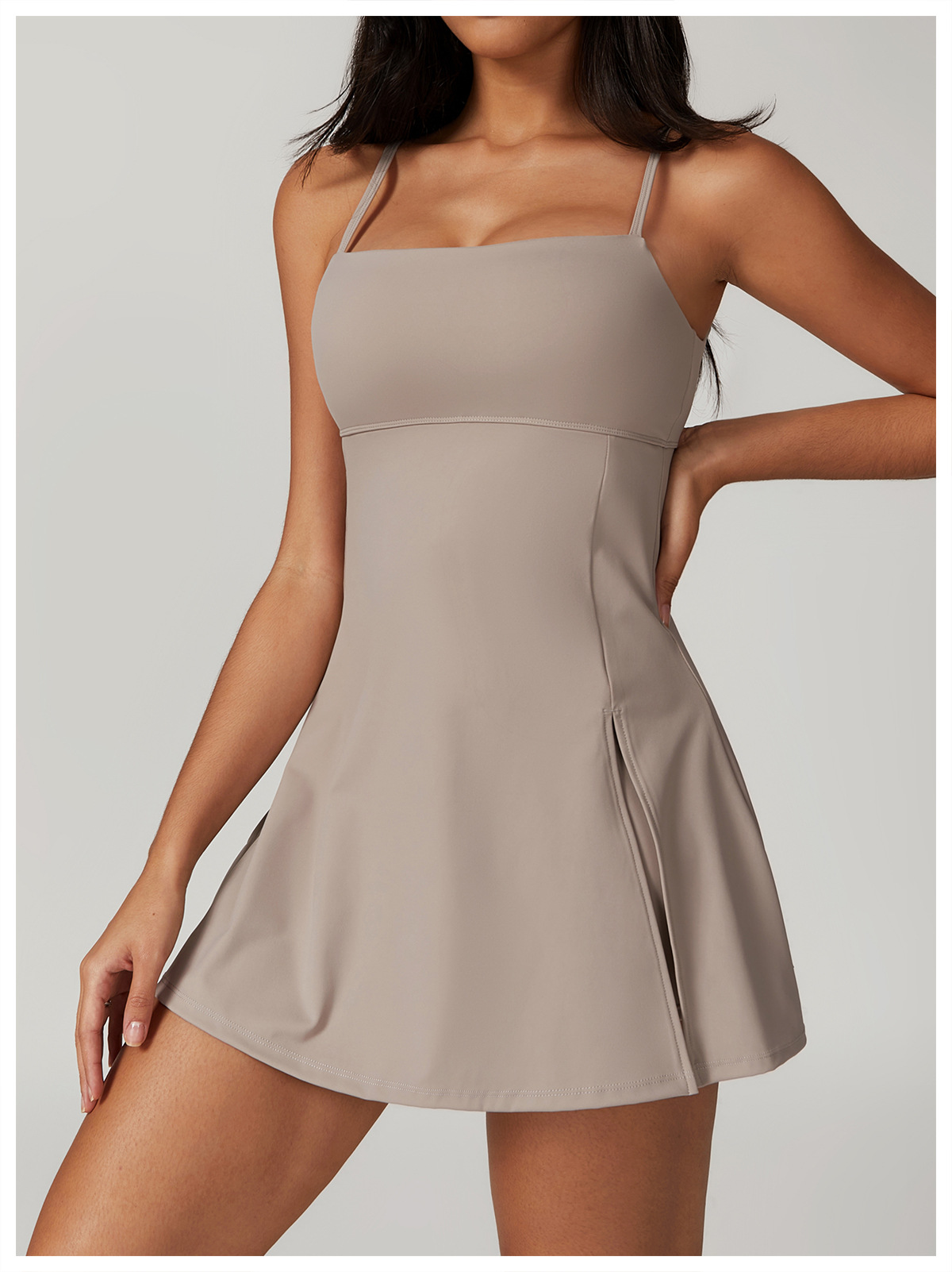 L8676 Womens Tennis Golf Cheerleaders Vestidos One Piece Dress Sleeveless Ing Safety Pants Bandage Fast Dry