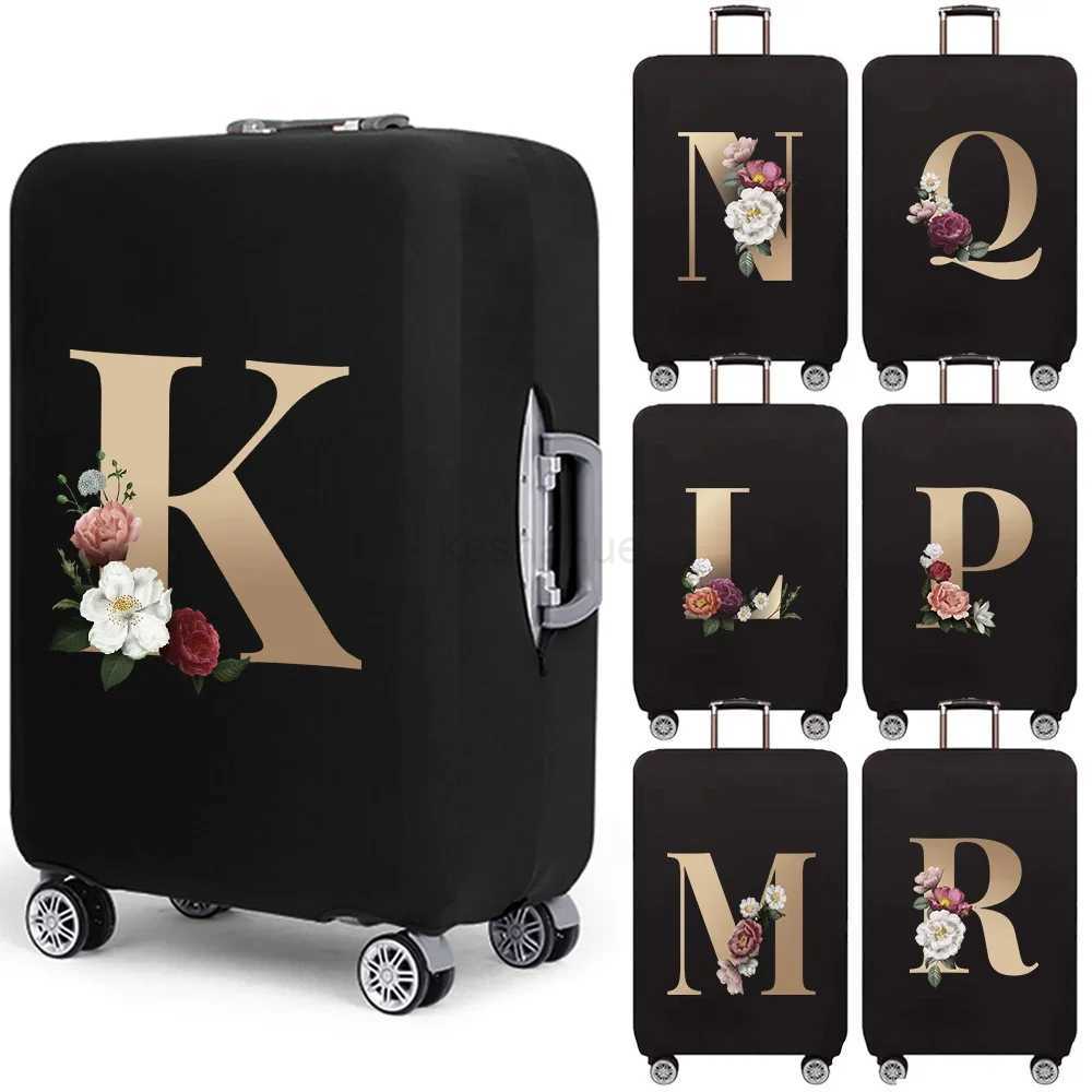 Travel Suitcase Protective Covers Thick Elastic Luggage Cover Protector for 18-28Baggage Travel Bag Case Gold Letter PrintedXJ240723