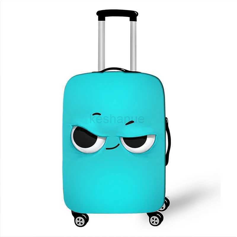 Luggage Cover Funny Expression Print Protective Sheath Travel Suitcase Elastic Dust Cases Fit 18 - 32 Inches Baggage AccessorieXJ240723
