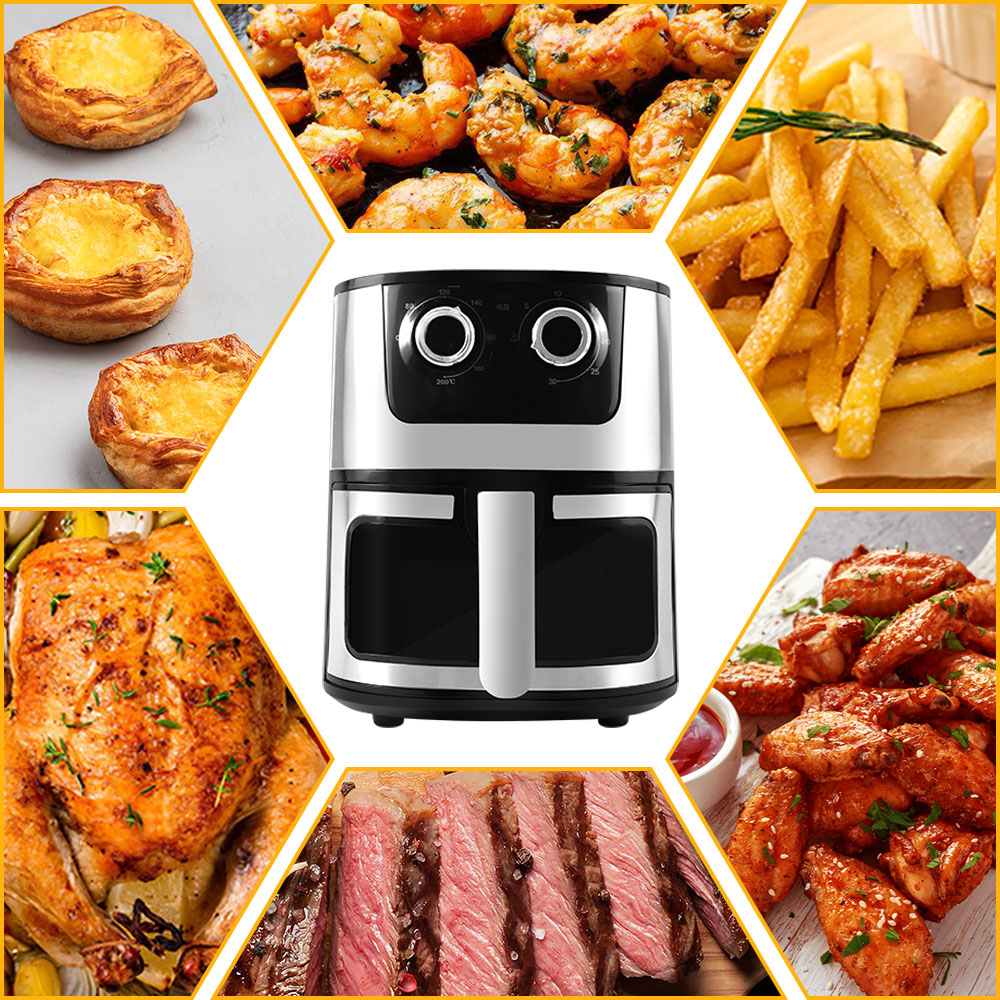 US Stock 7L Family Air Fryer Electric Hot Airfryer Oven Digital Control for Cook, Crisp, Broil, Roast, Nonstick Dishwasher-Safe Parts home appliances