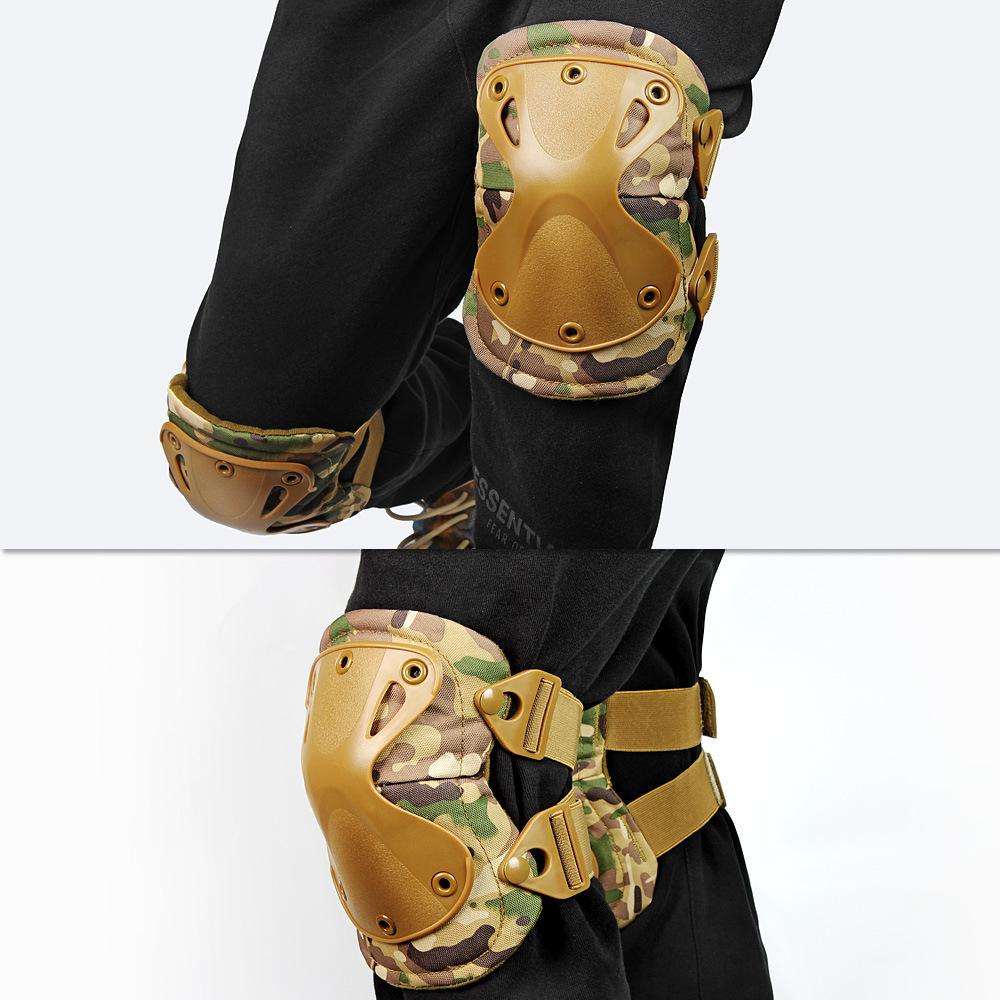 Outdoor tactical knee protector elbow four sets crawling training army camouflage protective sports equipment wholesale