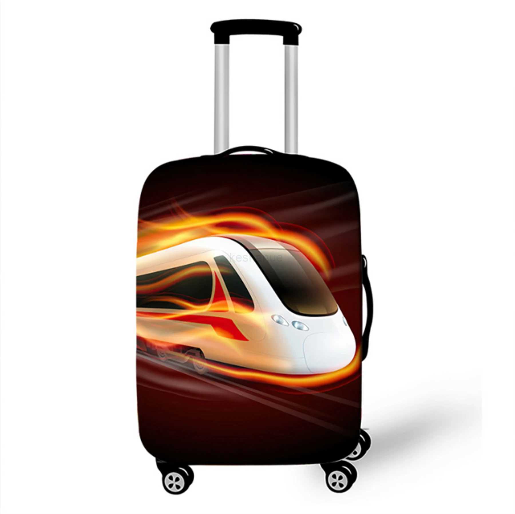 New High-speed Train Print Pattern Colour Graphics Pattern Suitcase Dust Waterproof Cover Unisex Pull Rod Box Protective CoverXJ240723