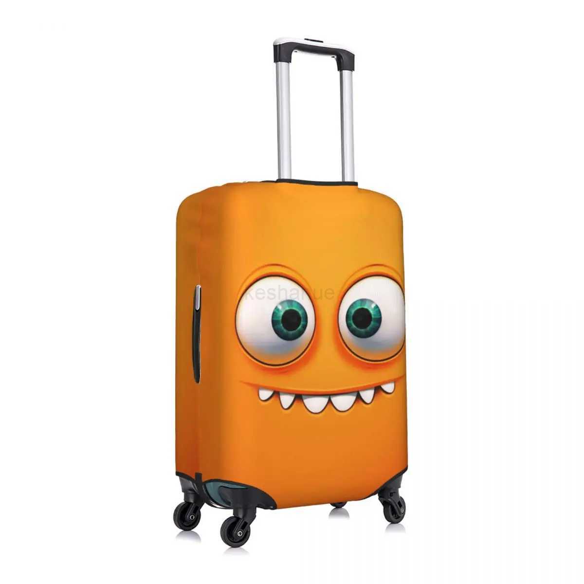 Funny Expression Suitcase Cover Orange Face Cute Cruise Trip Vacation Fun Luggage Supplies ProtectionXJ240723