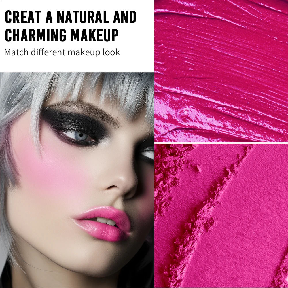 Creme Powder Blush Duo Long Wearing Matte Dewy Finish High Pigment Pink Candy Peach Blush Palette Vibrant Orange Red Blush 240723