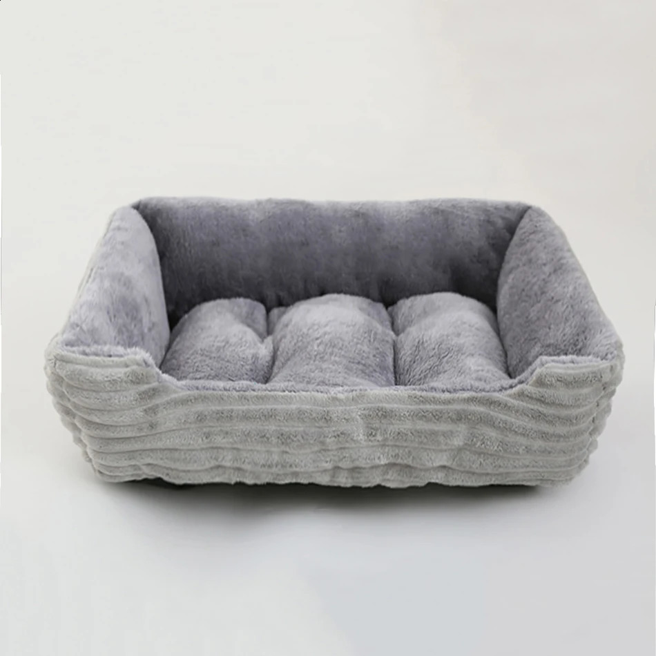 Bed for Dog Cat Pet Square Plush Kennel Medium Small Sofa Cushion Calming House Supplies Accessories 240722