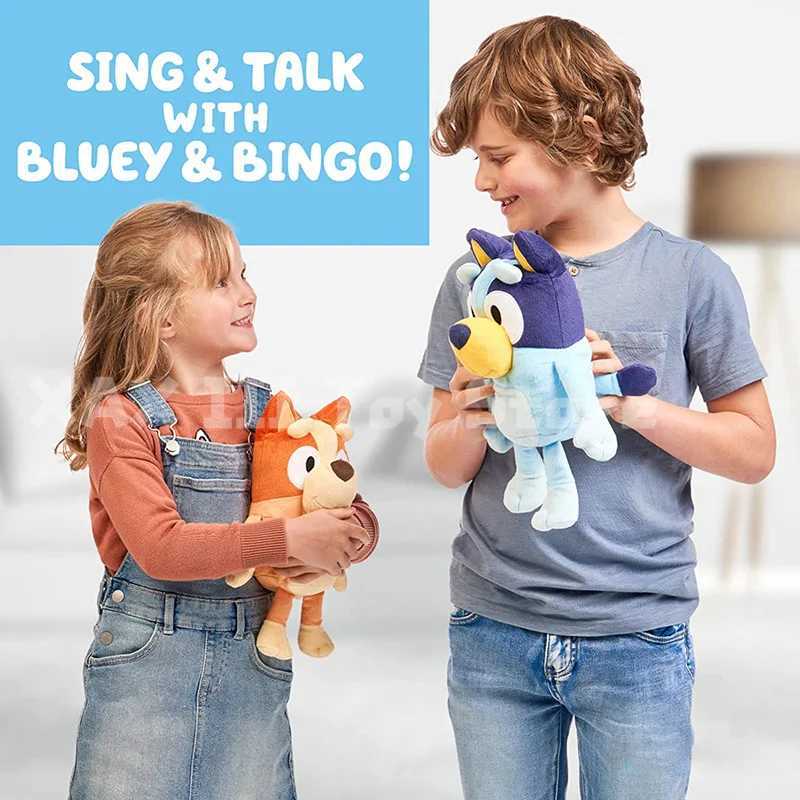 Stuffed Plush Animals Kawaii Anime Bluey Talking Plush Bingo Dog Music Characters Plush Toys Stuffed Animal Toys Childrens Holiday Gifts H240710