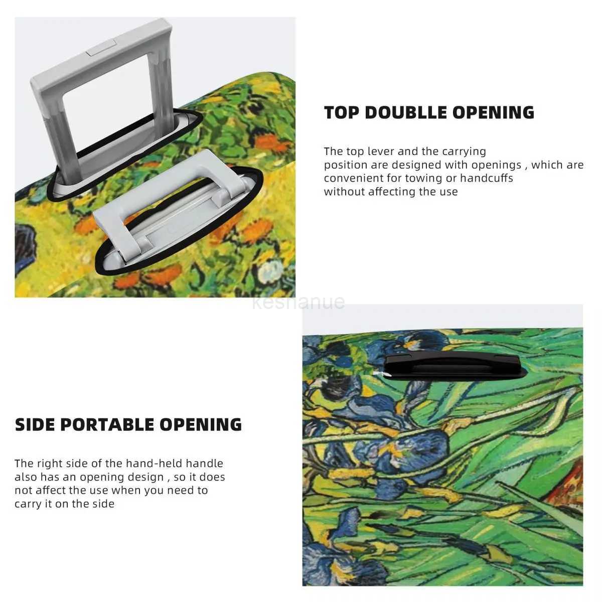 Irises Suitcase Cover Vacation Vincent Van Gogh Strectch Luggage Case Business ProtectorXJ240723